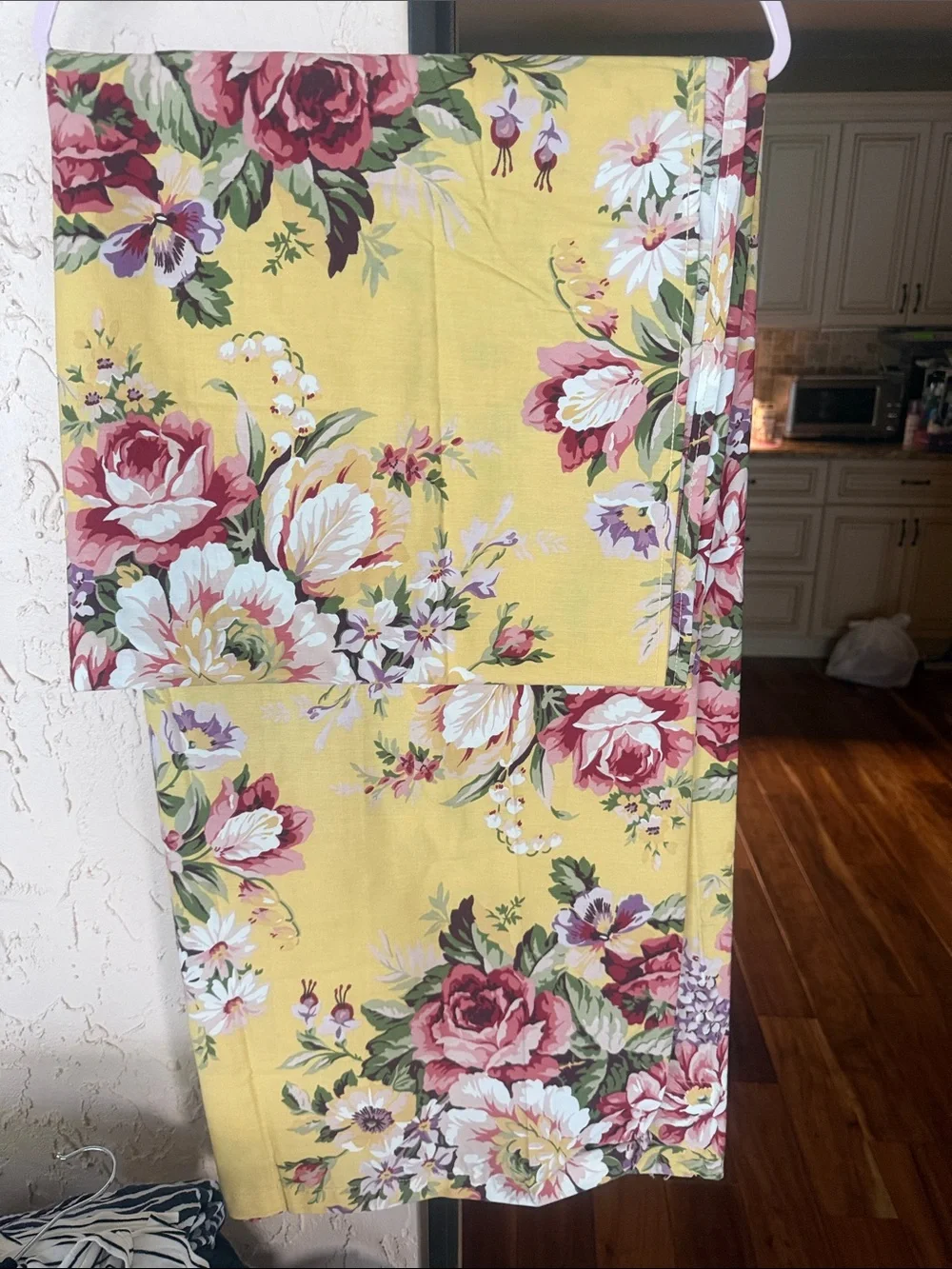 Ralph Lauren Yellow Floral Cotton Blouse with Navy Tag